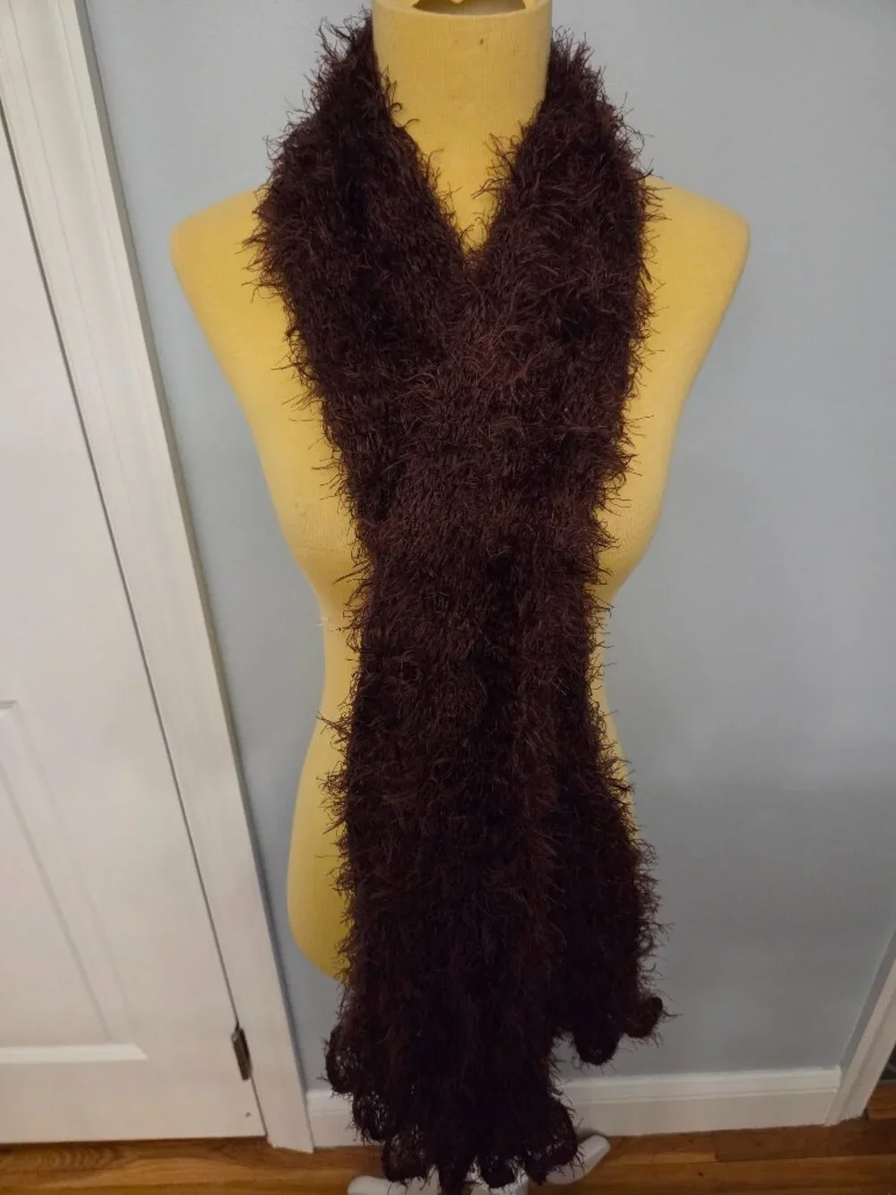 Brown Plush Furry Scarf